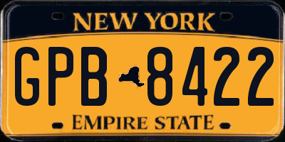 NY license plate GPB8422