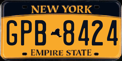 NY license plate GPB8424
