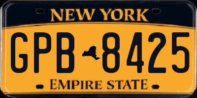 NY license plate GPB8425