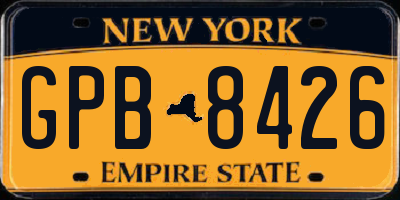 NY license plate GPB8426