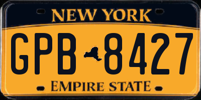 NY license plate GPB8427