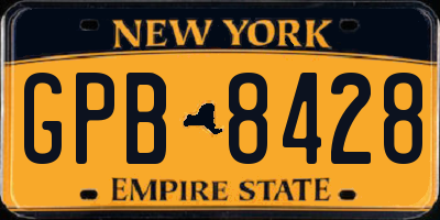 NY license plate GPB8428