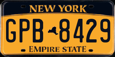 NY license plate GPB8429