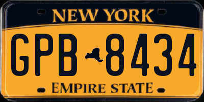 NY license plate GPB8434