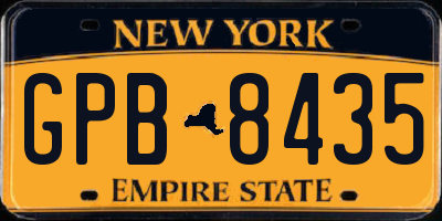 NY license plate GPB8435