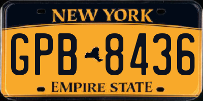 NY license plate GPB8436