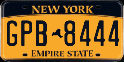 NY license plate GPB8444