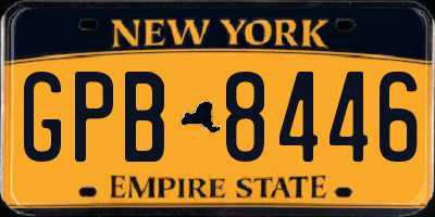 NY license plate GPB8446