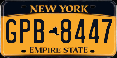 NY license plate GPB8447