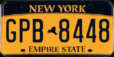NY license plate GPB8448