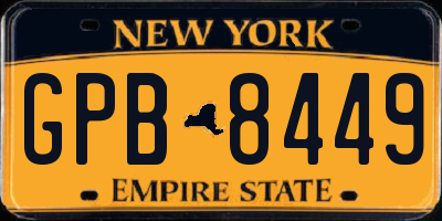 NY license plate GPB8449