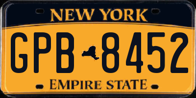 NY license plate GPB8452