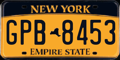 NY license plate GPB8453