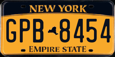 NY license plate GPB8454
