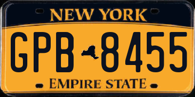 NY license plate GPB8455