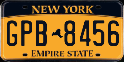 NY license plate GPB8456