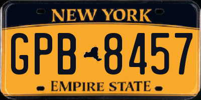 NY license plate GPB8457