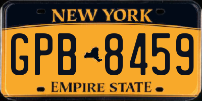 NY license plate GPB8459
