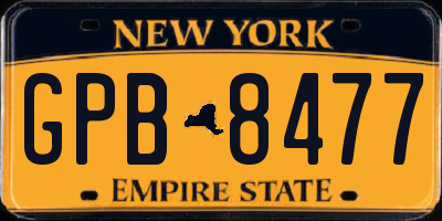 NY license plate GPB8477