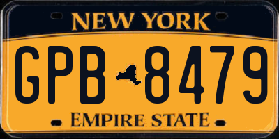 NY license plate GPB8479
