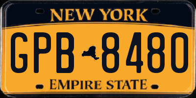 NY license plate GPB8480