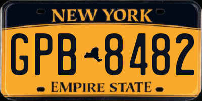 NY license plate GPB8482
