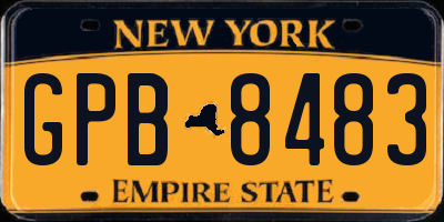 NY license plate GPB8483