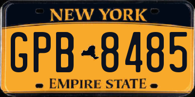 NY license plate GPB8485