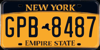 NY license plate GPB8487
