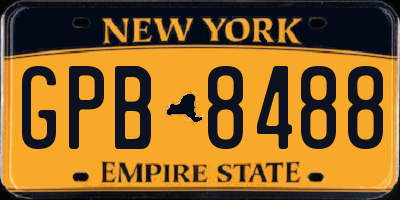 NY license plate GPB8488