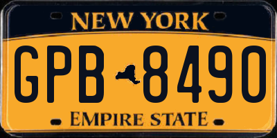 NY license plate GPB8490