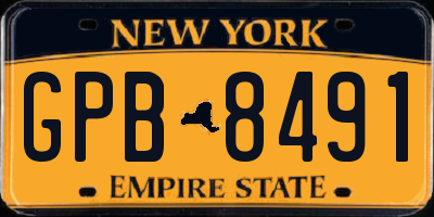 NY license plate GPB8491