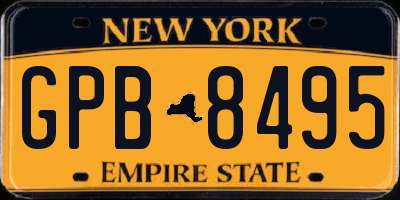 NY license plate GPB8495