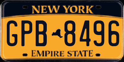 NY license plate GPB8496