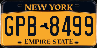 NY license plate GPB8499