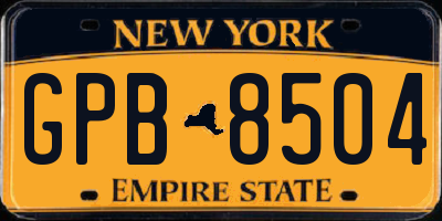 NY license plate GPB8504
