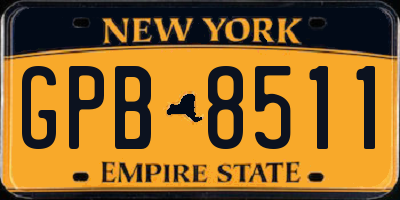 NY license plate GPB8511