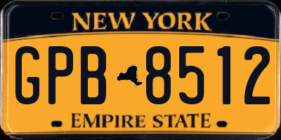 NY license plate GPB8512