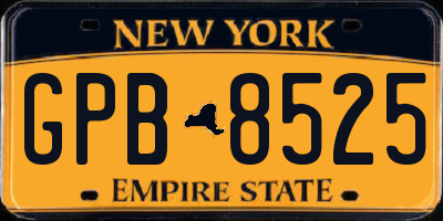 NY license plate GPB8525