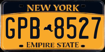 NY license plate GPB8527