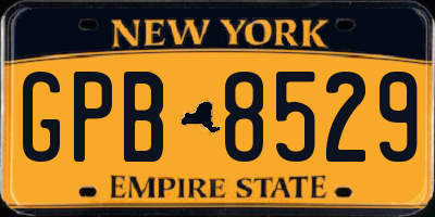 NY license plate GPB8529