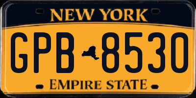 NY license plate GPB8530
