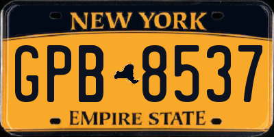 NY license plate GPB8537