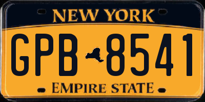 NY license plate GPB8541