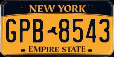 NY license plate GPB8543