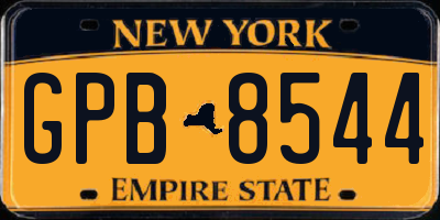 NY license plate GPB8544