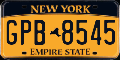 NY license plate GPB8545