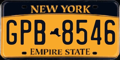 NY license plate GPB8546