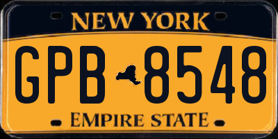 NY license plate GPB8548