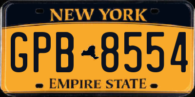 NY license plate GPB8554